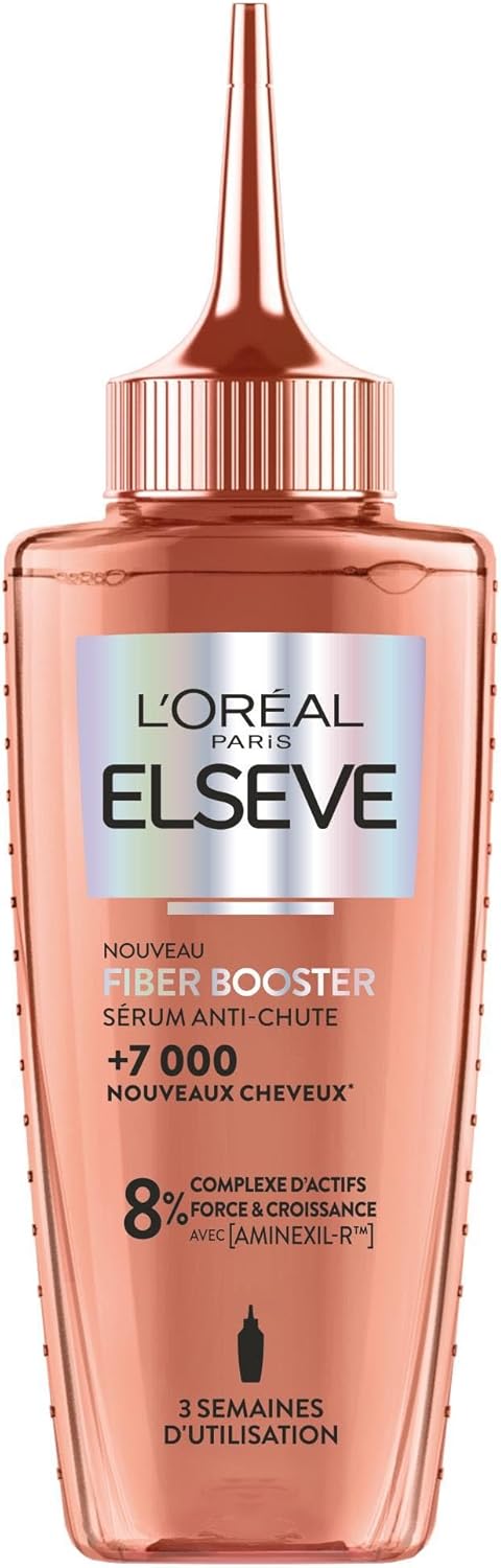 L’OREAL PARIS – Elseve Fiber Booster – Sérum Anti-Chute Cheveux Clairsemés – Cure 6 Semaines* - Stimule la Pousse* – Augmente la Densité Capillaire – Hommes & Femmes - Enrichi en Aminexil-R