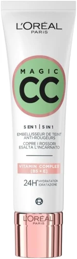 L'Oréal Paris - CC Crème C'est Magic - Embellisseur de Teint Anti-Rougeurs- Soin Teinté - Tous Types de Peaux - Couvrance Légère et Naturelle - SPF 11 - Teinte : Universelle - 30 ml