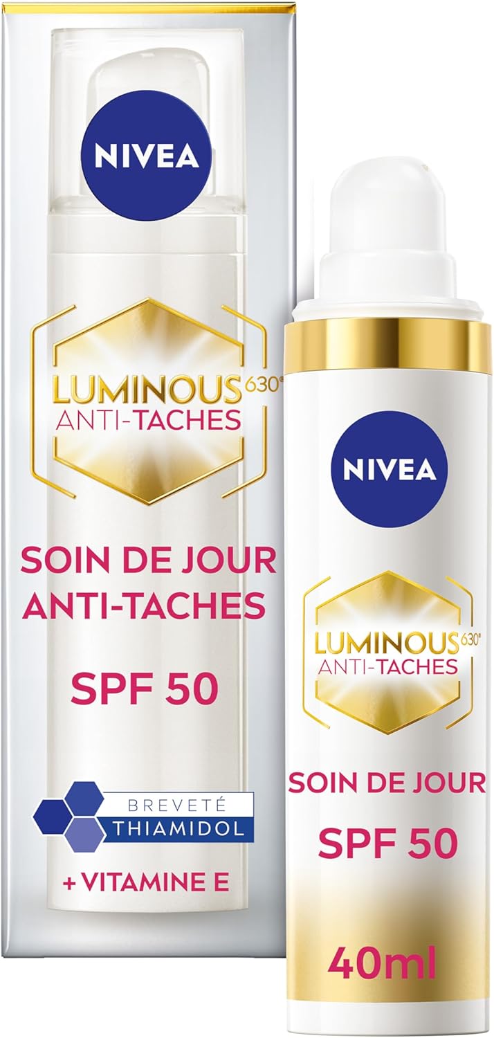 Luminous 630 Soin de Jour Protecteur FPS 50 (1x40 ml), soin visage anti taches et anti-âge au Thiamidol & Acide Hyaluronique, soin femme perfecteur de teint, crème hydratante visage
