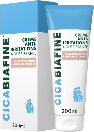 Crème Anti-Irritations Nourrissante (tube de 200 ml) – Crème hydratante pour peaux extra-sèches à tendance atopique – Crème corporelle réparatrice enrichie en glycérine