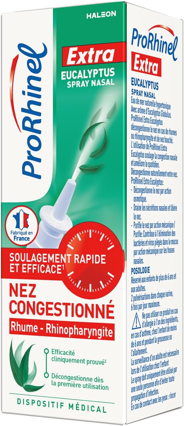 Spray Nasal, Décongestionnant, Lavage Nez Bouché, Nez Qui Coule, Nez Congestionné, Pour Enfants et Adultes , Fabriqué en France, Lot de 2x100ml