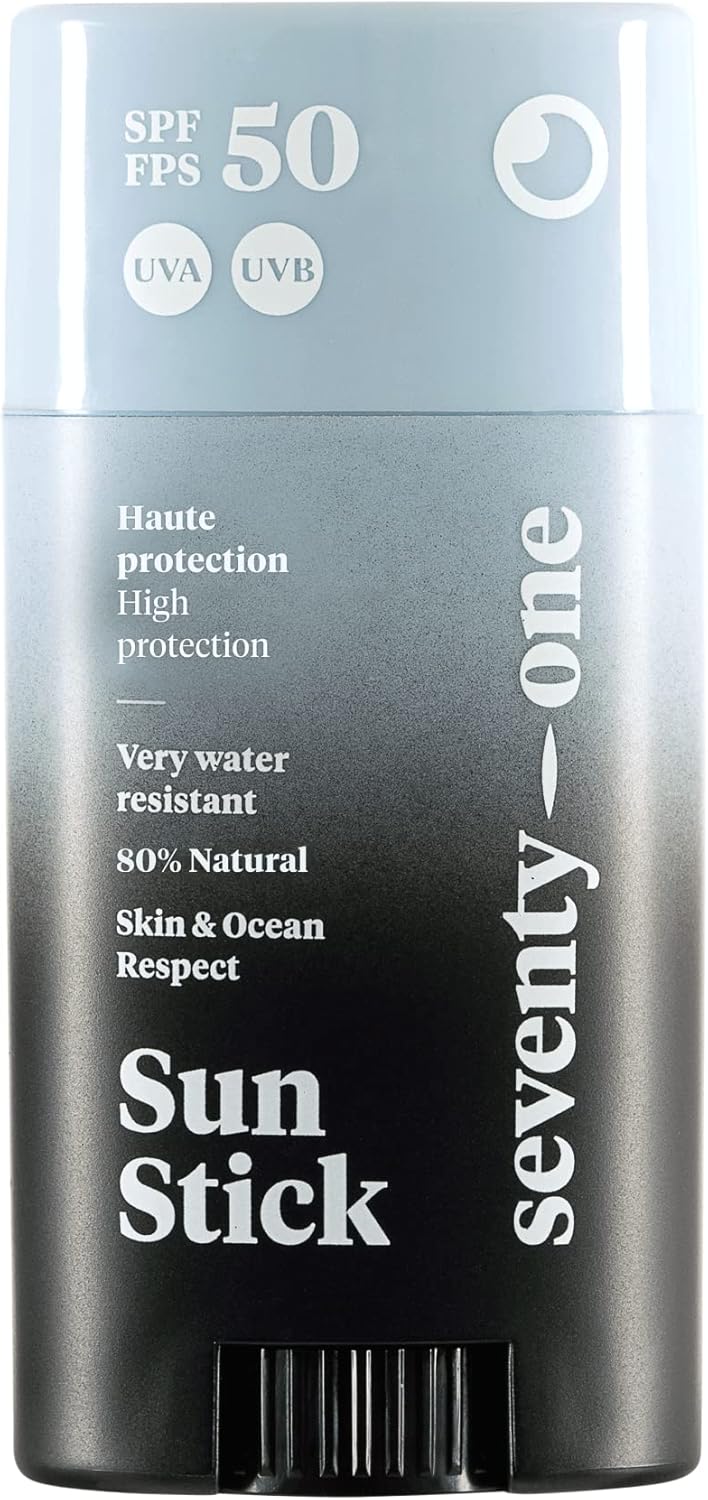 The Invisible : Sun Stick SPF 50+ - Stick Solaire Visage Vegan - Très Haute Protection - Très resistant à l’eau - UVA 34 - 80% Naturel - Made in France - 15 gr