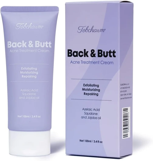 Crème Anti Acné Tobcharm à forte teneur en acide azélaïque Traitement Efficace pour l'acné Visage, Boutons Fessiers et Acné Hormonal