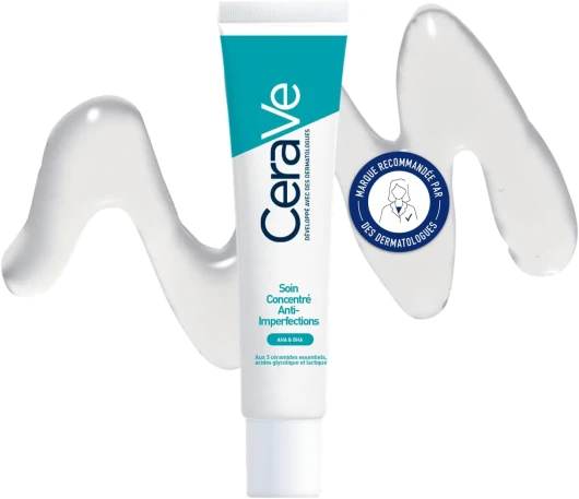 Soin Concentré Anti-Imperfection - Réduit les Imperfections, Resserre les Pores Dilatés - AHA-BHA + Acide Hyaluronique + 3 Céramides - Peau à Tendance Acnéique - 40 ml