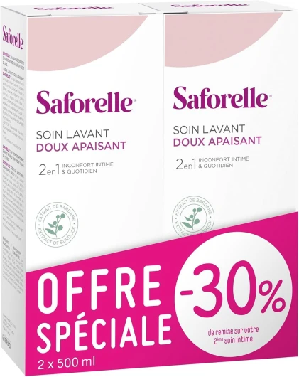 Saforelle Soin Lavant Doux Apaisant - 500 ml (Lot de 2)