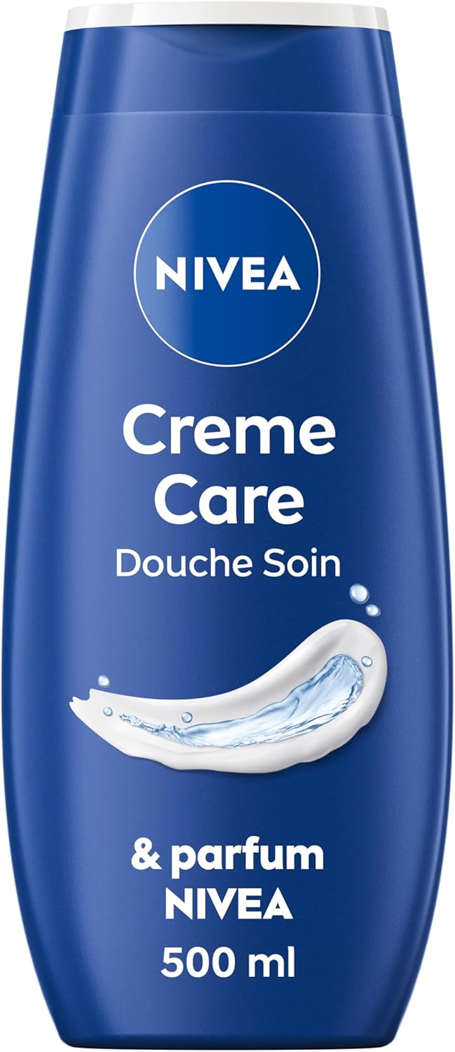 Crème de douche Soin (1 x 500 ml), enrichie à l’Huile de pépin de Raison & Amande douce, Soin corps hydratant qui nettoie respecte et renforce le microbiome pour peaux sèches Soin Crème nourrissante - 500 Ml