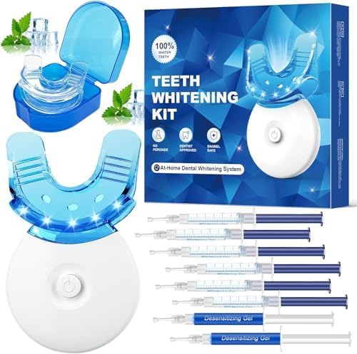 Celakeety Kit de Blanchiment des Dents Blanchiment Dentaire - 6 Gels Blanchissants + 2 Gels Apaisants - Rapide & Sûr - Résultats Visibles en 7 Jours - Sans Douleur - Élimine Taches Café/Thé/Vin Menthe 45 ml (Lot de 1)