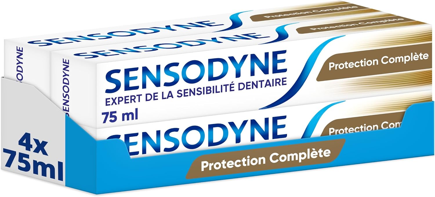 Dentifrice Protection Complète, Pour les Dents Sensibles, Action Sensibilité 24h, Lot de 4x75ml