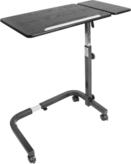 Table de Lit a Roulette Médical, Table Lit Hôpital, Tablette Réglable d'Appoint C, Manger au Lit, Handicapés, Plateau Repas (Noir)