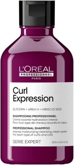 L'Oréal Professionnel, Shampoing Pour Cheveux Bouclés, Frisés & Crépus, Anti-Résidus, Elimine les Impuretés & Hydrate Intensement, Curl Expression, Serie Expert Shampoing Crème 300 ml (Lot de 1)