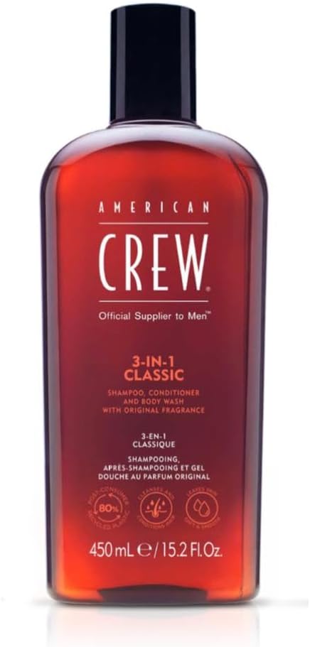 Shampoing 3 En 1 - Shampooing, Après Shampoing & Gel Douche pour Cheveux et Corps - Soin Cheveux Revitalisant, Hydratant et Apaisant - Parfum Original - 450ml Classique 450 ml (Lot de 1)