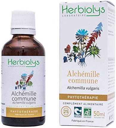 Herbiolys - Extrait De Plantes Fraîches Bio - Alchémille commune (Alchemilla vulgaris) - Cycle menstruel & Intestin - Phytothérapie Bio - 50 ml Alchémille commune 50 ml (Lot de 1)