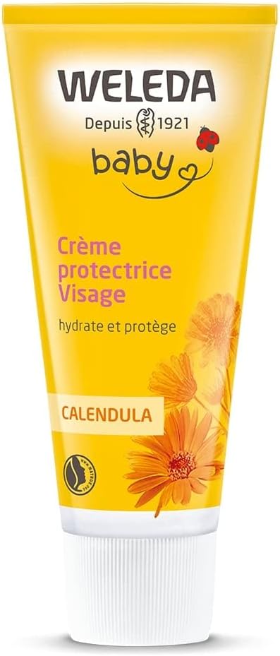 Crème protectrice Visage Calendula - Hydrate et Nourrit - Pour la peau délicate des bébés et des jeunes enfants - NATRUE* - Bio** - 50 ml ivoire 50 ml (Lot de 1)