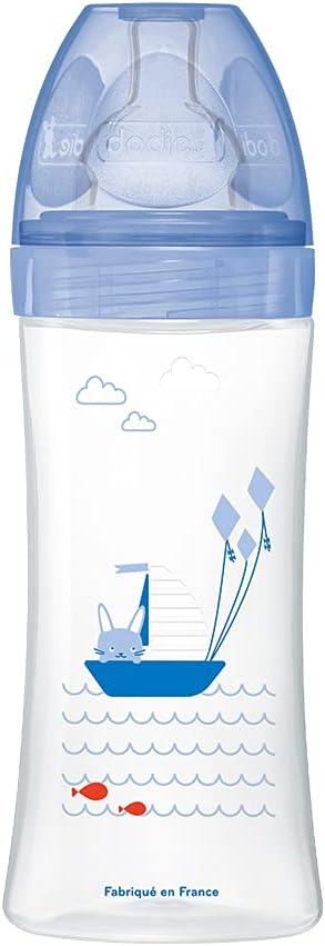 Biberon Anti-Colique Sensation+ Mer, 6 Mois, Tétine Plate, Débit 3, Bleu, 330 ml, 1 Unité Bleu Lot de 1