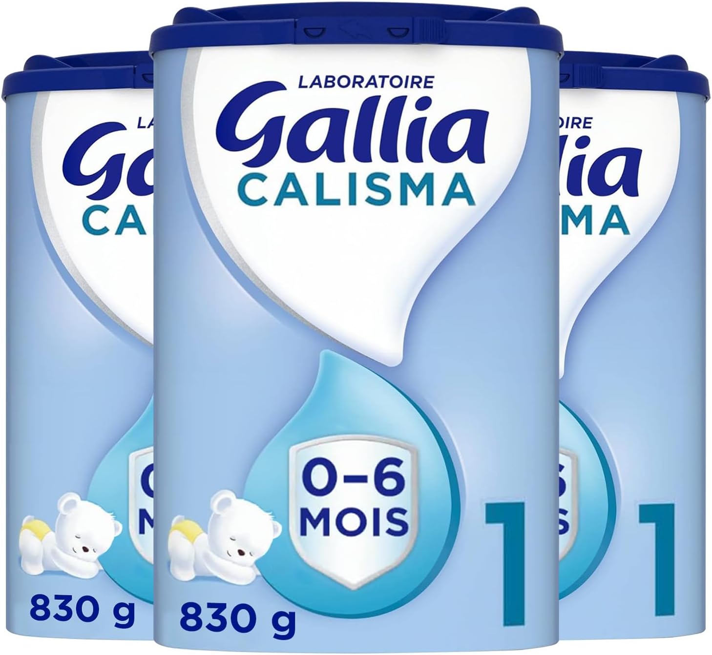Calisma 1er âge - Lait en Poudre pour Bébé - Lait Bébé de 0 à 6 Mois - Sans Huile de Palme - Dès La Naissance - 75 Biberons - Lot de 3x830g