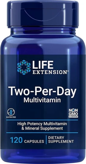 , Multivitamin Two per Day, 120 Capsules, Sans Gluten, Sans Soja, Sans OGM