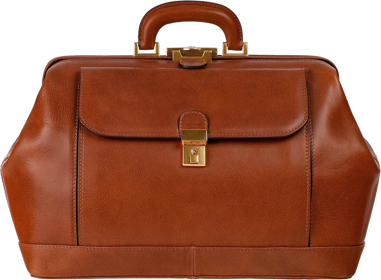 Sac de Médecin en Cuir – Sac à Poignée Supérieure – Mallette Médicale – Sac Gladstone Marron Cognac