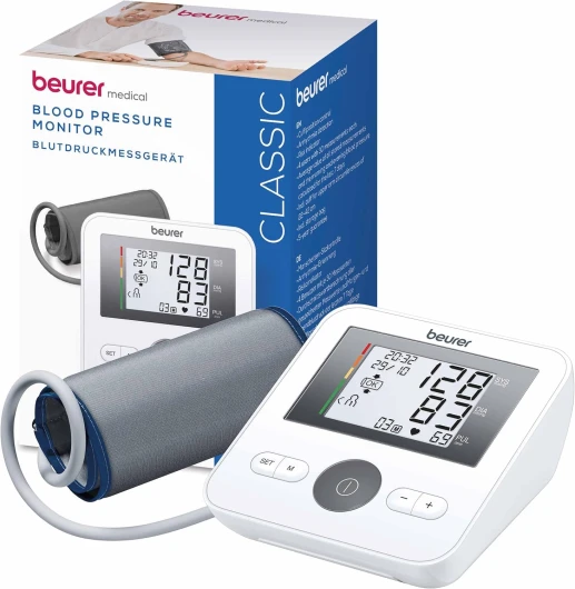 BM 27 Tensiomètre Électronique au Bras, Contrôle du Positionnement de la Manchette, Écran très lisible, Détecteur d'Arythmie Cardiaque, Tours de bras de 22 à 42 cm pas de mise en réseau d'apps