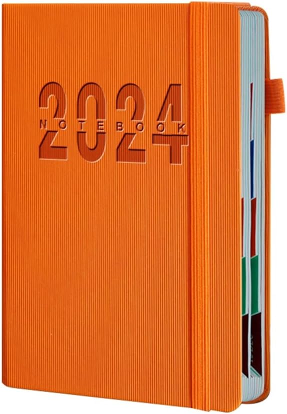 Kcvzitrds Cahier de Planification 2024, Plan Chinois, Page Interne, Plan 365 Jours, Calendrier, Agenda Scolaire, Livre, Facile à Utiliser, A5 - Orange