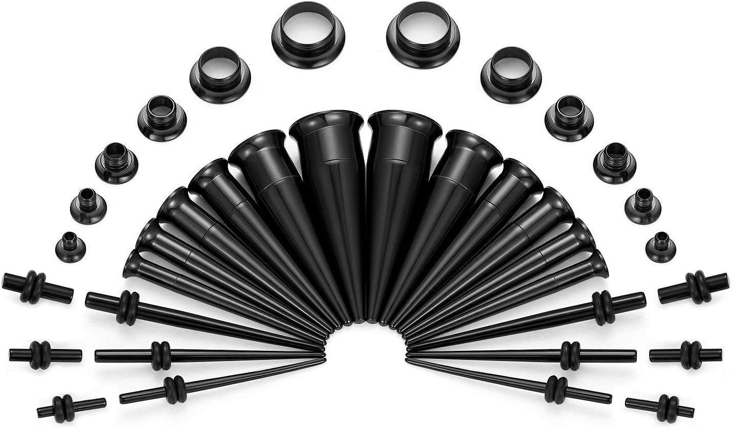 Kit de brancard d'oreille Tapers et tunnels d'oreille Bouchons d'expansion de calibre 14G-00G