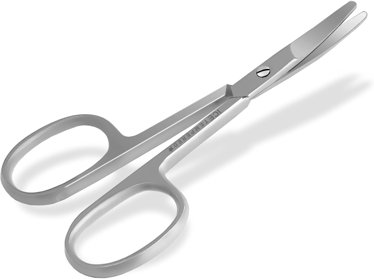 Ciseaux à ongles pour bébés Manucure Pédicure Acier inoxydable avec lame incurvée tranchante et pointes arrondies pour couper les ongles des mains et des pieds 9,5 cm