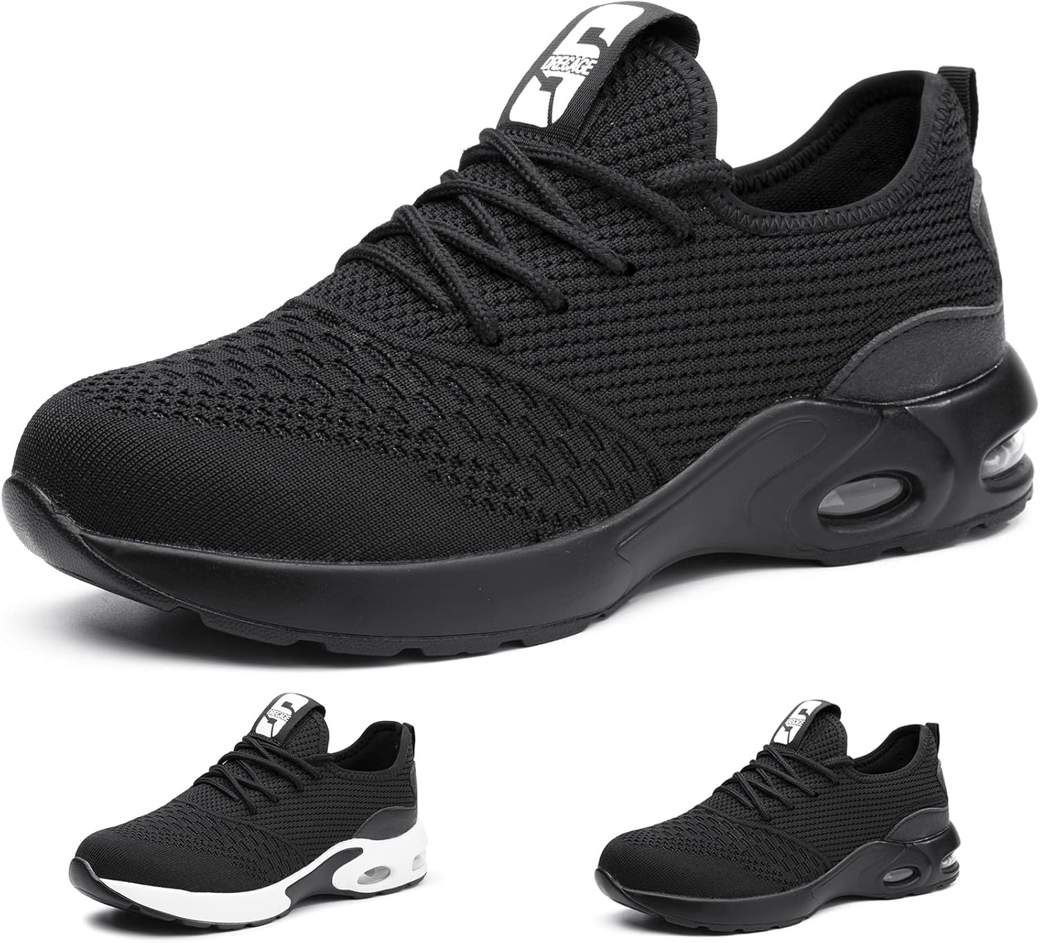 Gainsera Chaussures de Sécurité Hommes Chaussure de Securite Femmes Légère et Confortable Chaussures de Travail Homme Basket de Securite 02 Noir 43 EU