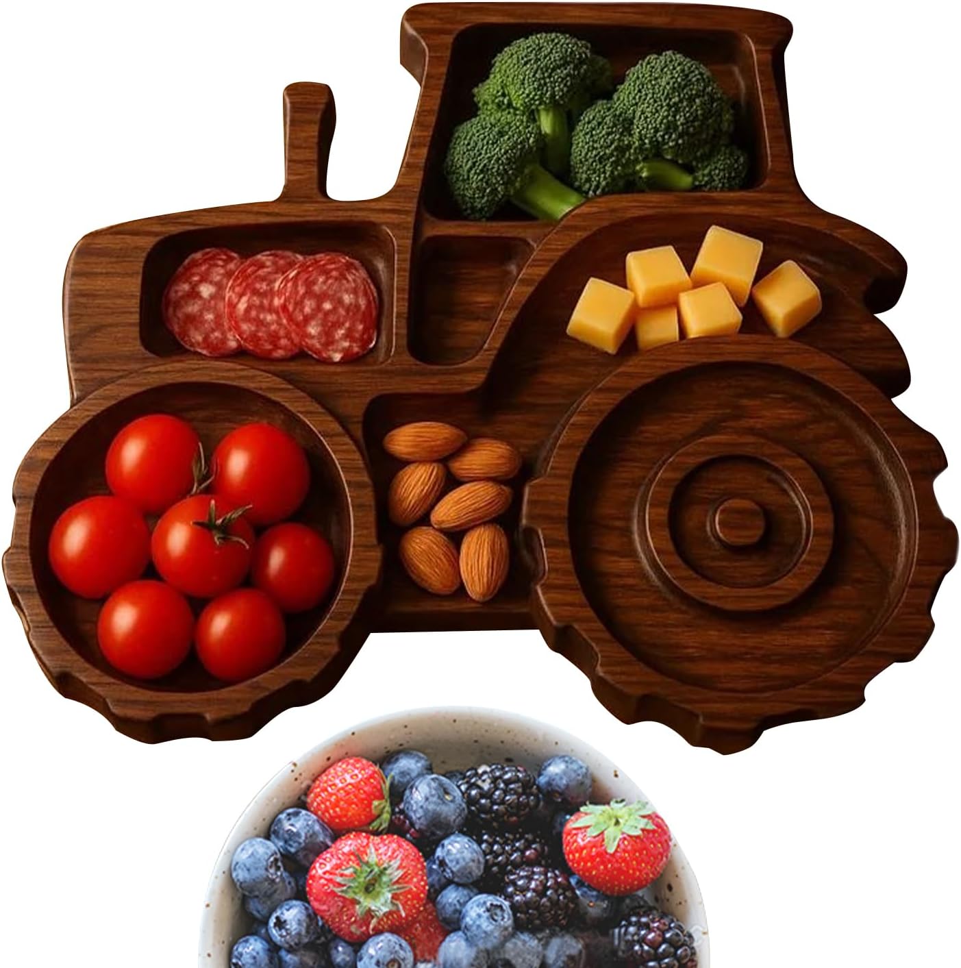 Duroecsain Planches à Charcuterie en Bois - Plateau de Service pour Charcuterie - Décor d'Intérieur, Plateau à Fruits pour Viande Pain Légumes Tracteur