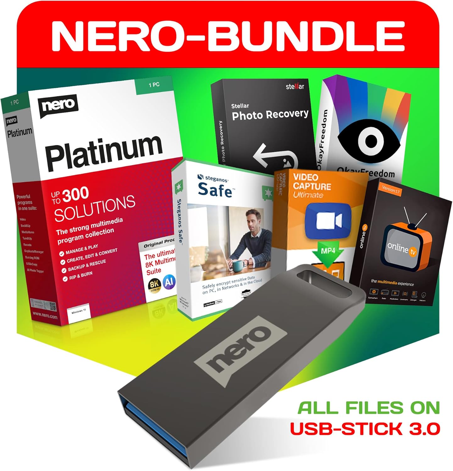 Super-Bundle - Multimédia, édition vidéo, sauvegarde, gestion des médias, graver, accélérer le PC, sauvegarde des données, photo, vidéo, musique - Windows 11 / 10 / 8 / 7