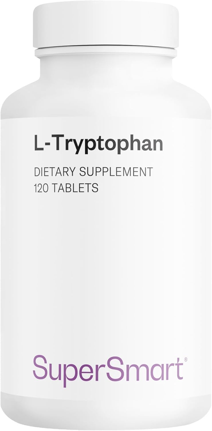 L-Tryptophane - Qualité du sommeil et Endormissement - Précurseur de la Sérotonine, de la Mélatonine, du 5-HTP et de la Niacine - Vegan - Sans Gluten - SuperSmart
