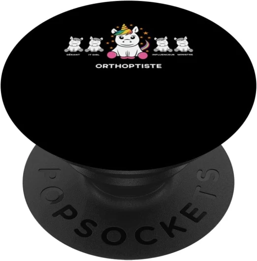 Orthoptiste licorne amusante pour les employés PopSockets PopGrip Interchangeable Standard