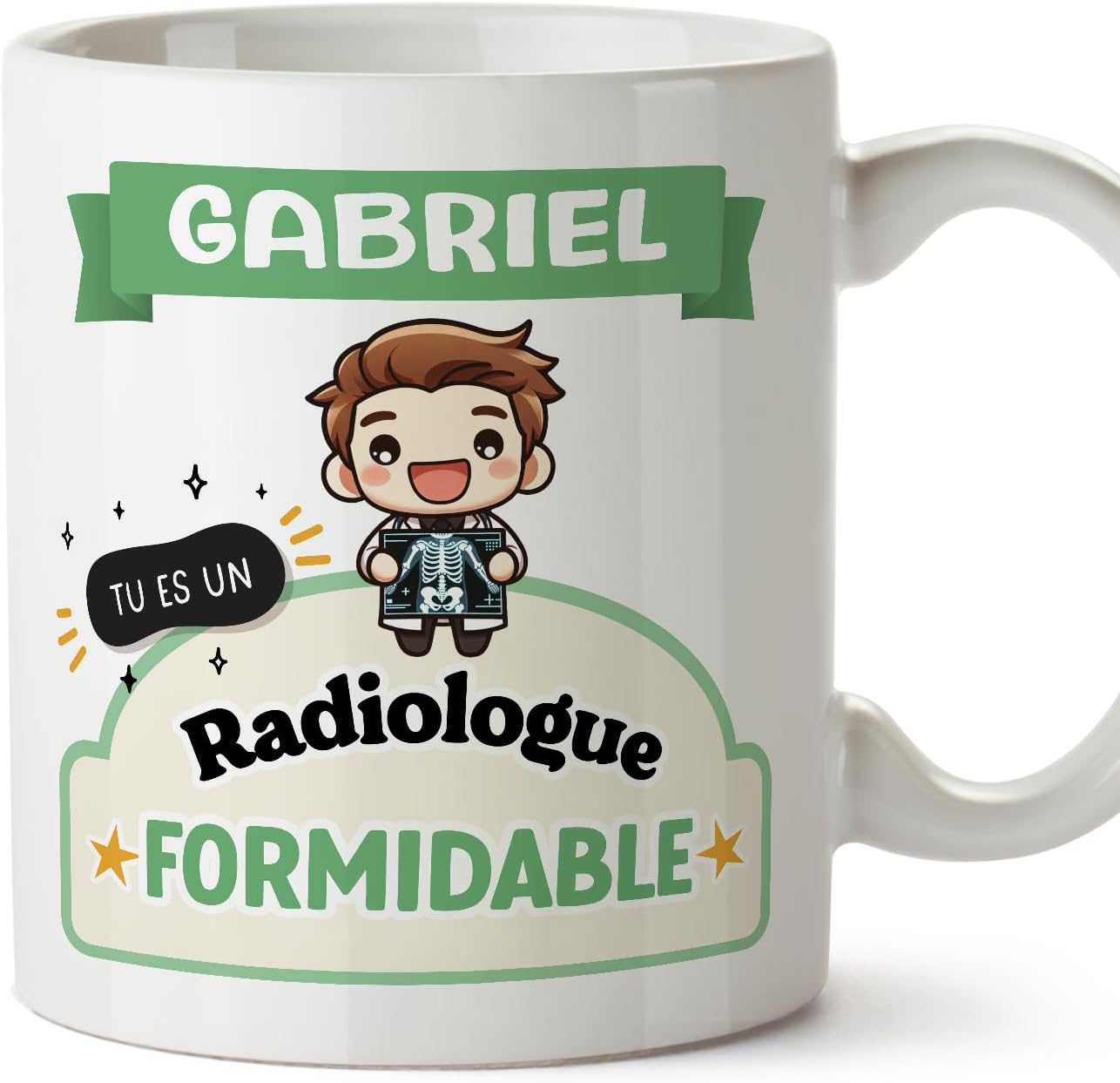 Tasses Personnalisables pour RADIOLOGUE homme - En Français - Cadeau Personalisé- Tu es formidable - Kawaii - 11 oz / 330 ml Masc-tu Es Formidable-kawaii