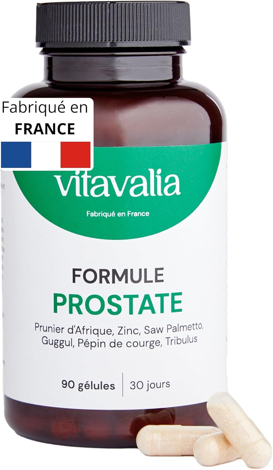 Formule Prostate - 90 gélules - Hautement dosée - Prunier d'Afrique + Saw Palmetto + Guggul + Pépin de courge + Tribulus + Zinc - Fabriqué en France