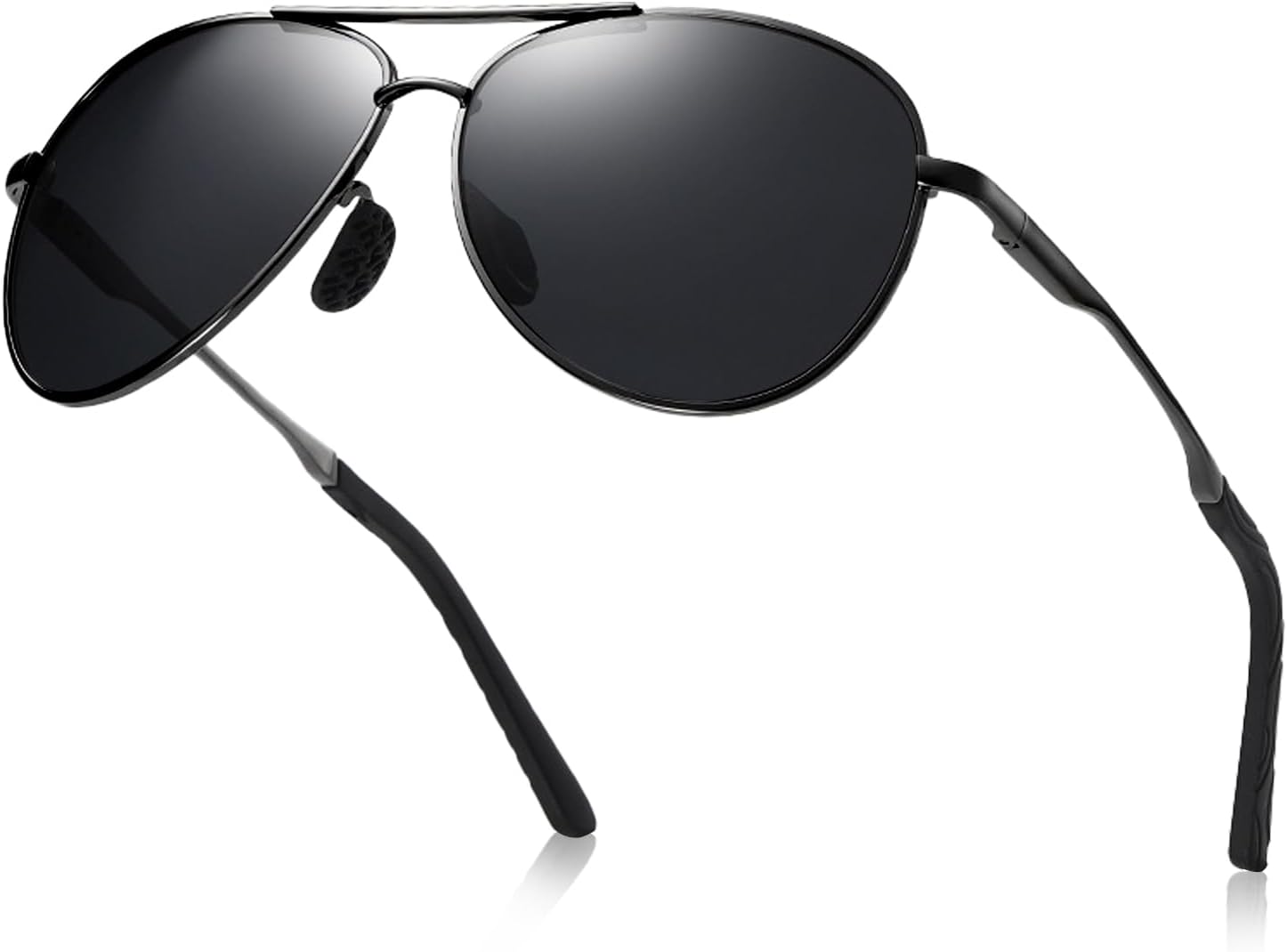 Windfromort Lunettes de soleil unisexes - Monture en métal - Protection UV400 et polarisation - Convient pour la conduite, le golf et l'utilisation quotidienne (noir)