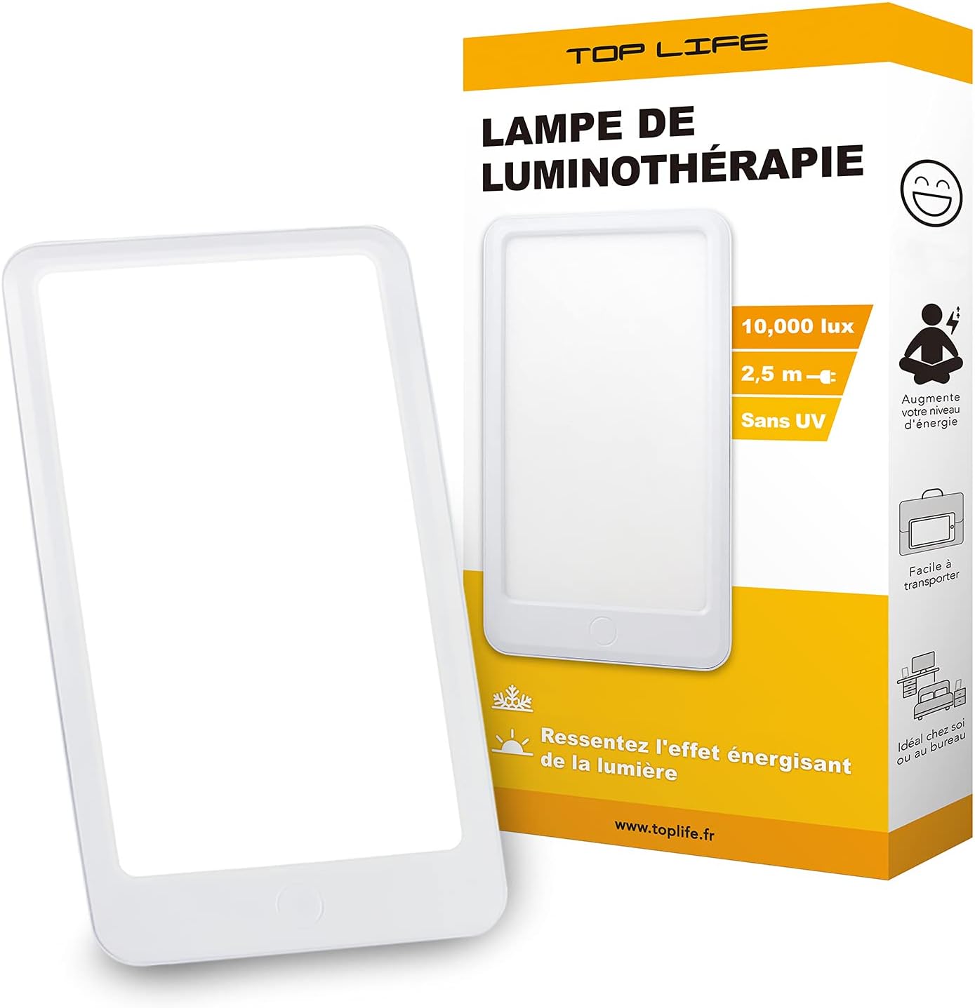 Lampe de Luminothérapie 10000 Lux - Restez En Forme en Toute Saison - Lumière du Jour à Spectre Complet - Améliore l'Humeur et le Moral 10,000 Lux
