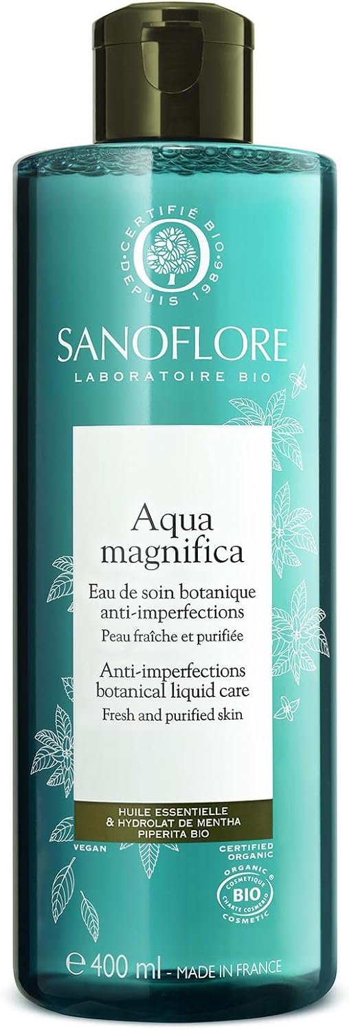 Aqua Magnifica - Lotion Tonique Purifiante Anti-Imperfections Certifiée Bio - À la Menthe Poivrée du Vercors - 400 ml