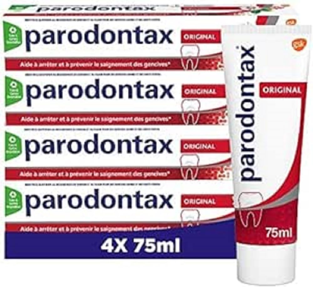 Dentifrice Pâte Original , Action Anti-tartre, Aide à Arrêter et Prévenir Le Saignement Des Gencives, Lot de 4x75ml