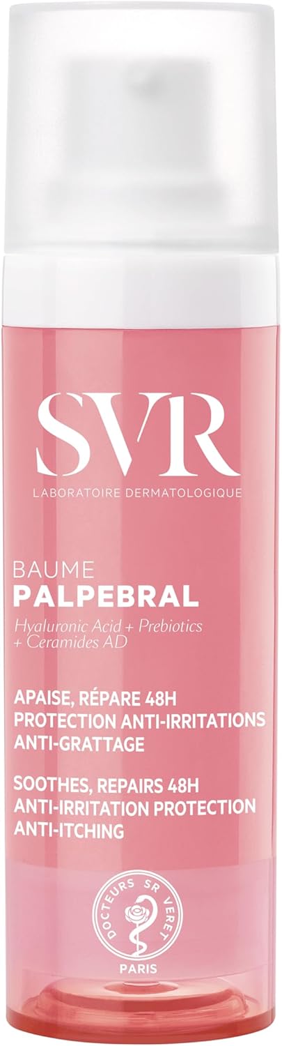 SVR – Palpebral Baume – Baume apaisant réparateur anti-grattage – Pour visage et contour des yeux secs, irrités, à tendance atopique – Acide hyaluronique, omégas 3-6-9, céramides AD – 30 ml