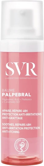 SVR – Palpebral Baume – Baume apaisant réparateur anti-grattage – Pour visage et contour des yeux secs, irrités, à tendance atopique – Acide hyaluronique, omégas 3-6-9, céramides AD – 30 ml