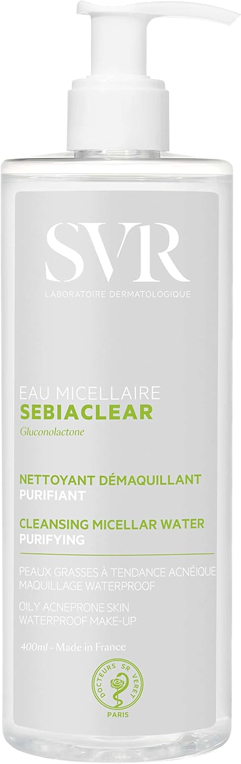 Sebiaclear Eau Micellaire - Gamme Sebiaclear – Eau nettoyante purifiante et matifiante – Pour peaux mixtes à grasses, sensibles ou à tendance acnéique – Gluconolactone, Micelles – 400 ml 400 ml (Lot de 1)
