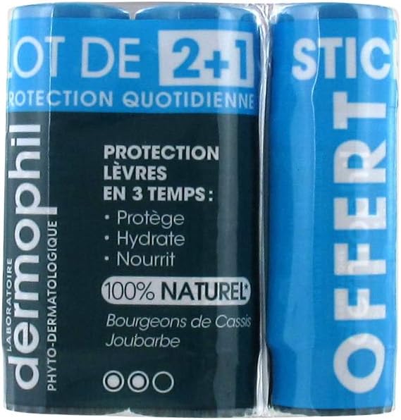 Dermophil Indien Protection Quotidienne Lèvres Lot de 3 x 4 g