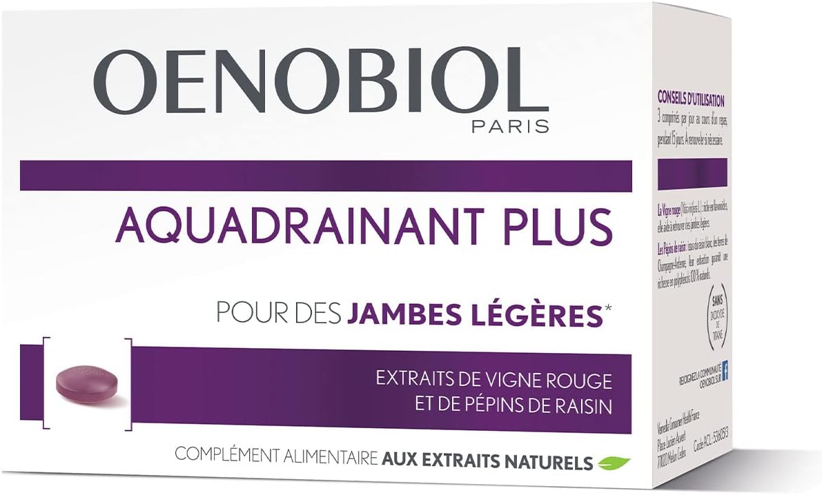 Compléments Alimentaires - Minceur - Aquadrainant Plus - Jambes Légères(1) - Progamme 15 Jours - 1 Boîte de 45 Comprimés
