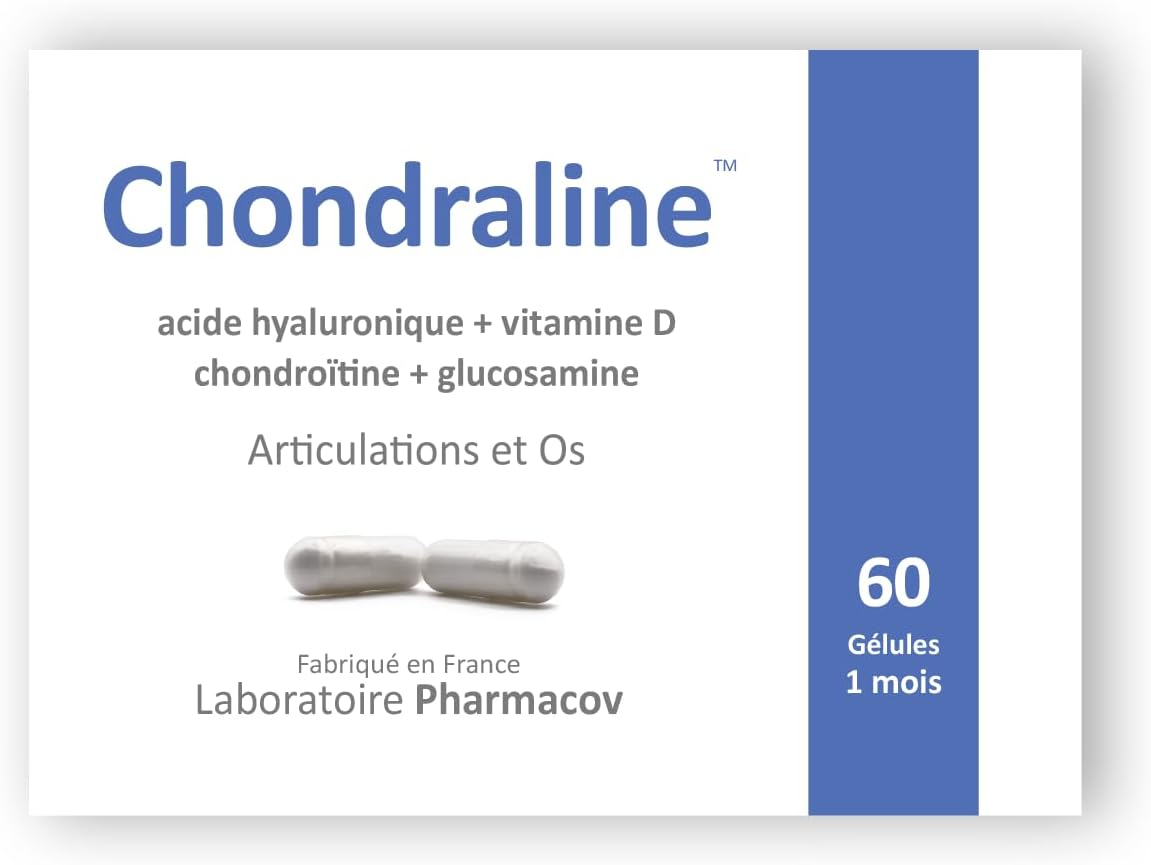Articulations Douloureuses - Renforcement Cartilage et Os - Acide Hyaluronique - Vitamine D - Glucosamine - Chondroïtine - Fabriqué en France - 1 mois - NATURAFRANCE