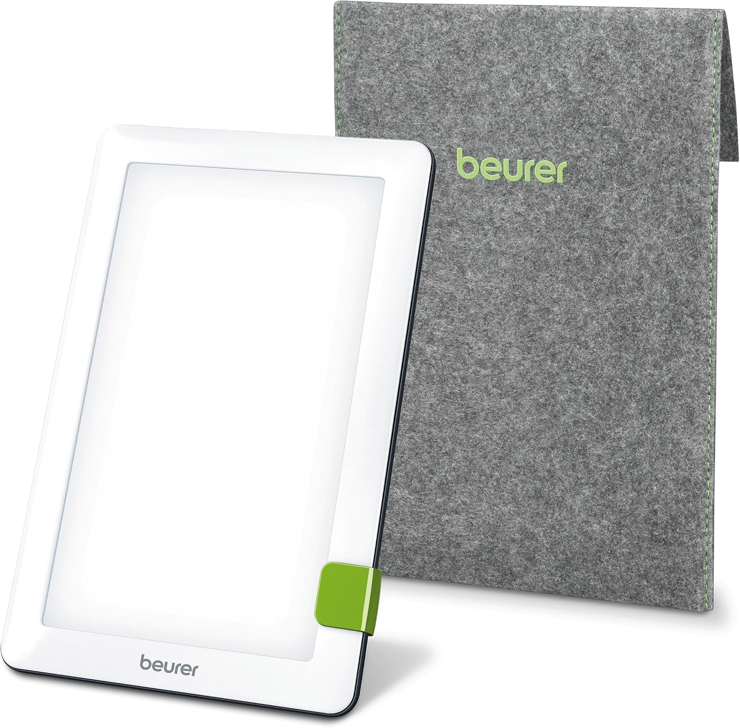 TL 30 Lampe de luminothérapie, 10 000 lux, simulation de la lumière du jour, lampe à lumière du jour compacte avec support et pochette de rangement, 23,6 x 15,6 x 2,6 cm Surface d'éclairage 12,4cm x 20,4cm