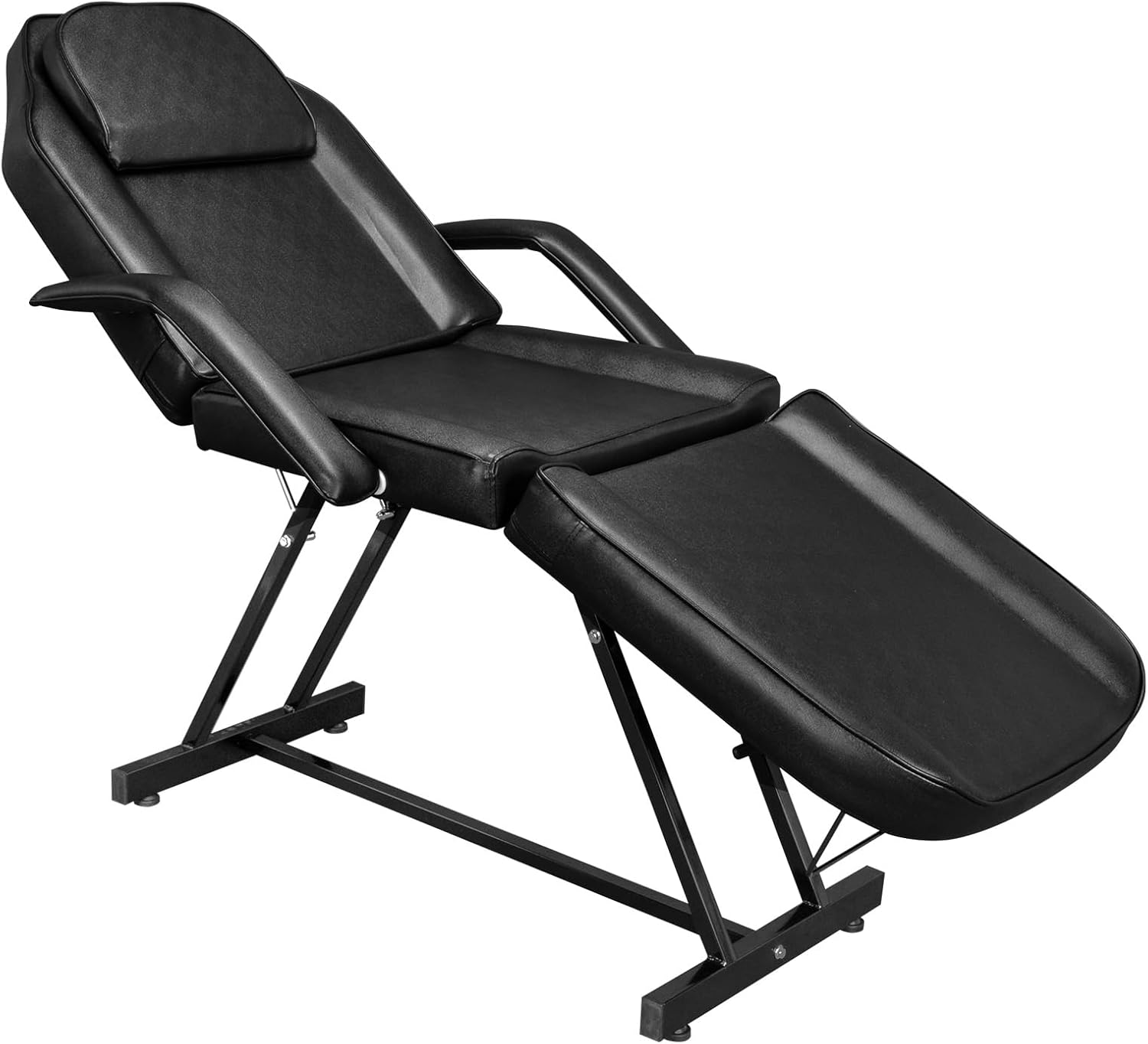 Bonnlo Chaise de Tatouage de Massage, lit D'esthéticienne, Chaise de lit Faciale Polyvalente pour équipement de Salon de Beauté Spa Coiffeur, Noir