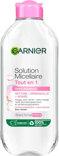 Skin Active - Solution Micellaire Tout-En-1 - Nettoie, Démaquille & Hydrate - Micelles & Glycérine Hydrantante - Sans Parfum - Visage, Yeux, Lèvres - Peaux Sèches & Sensibles - 400 ml Peaux Sèches et Sensibles 400ml
