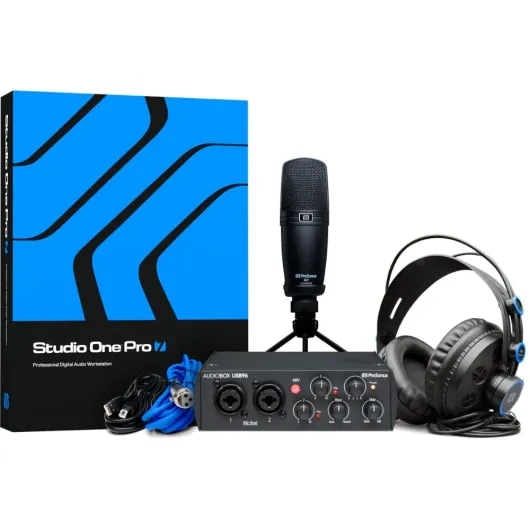 PreSonus AudioBox 96 Studio - Interface Audio USB, Bundle pour Enregistrement et Production, avec Microphone, Casque & Logiciels, Édition 25ème Anniversaire