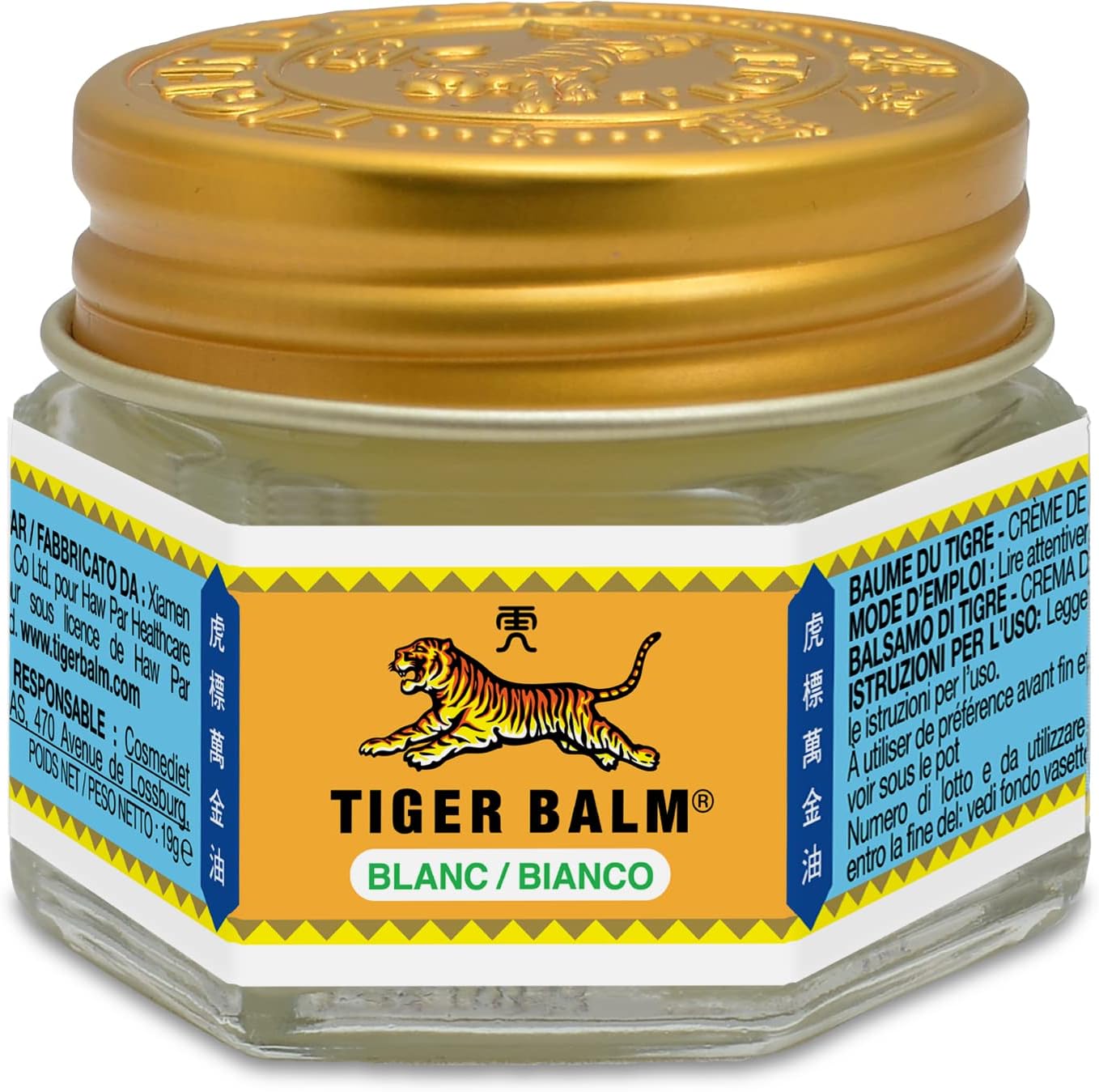 BAUME DU TIGRE Blanc - Baume à effet froid - Parfum mentholé - Pour sportifs, après l'effort ou en massage de la poitrine ou des tempes - En massage, pour se relaxer - 19 g Blanc 19 g (Lot de 1)