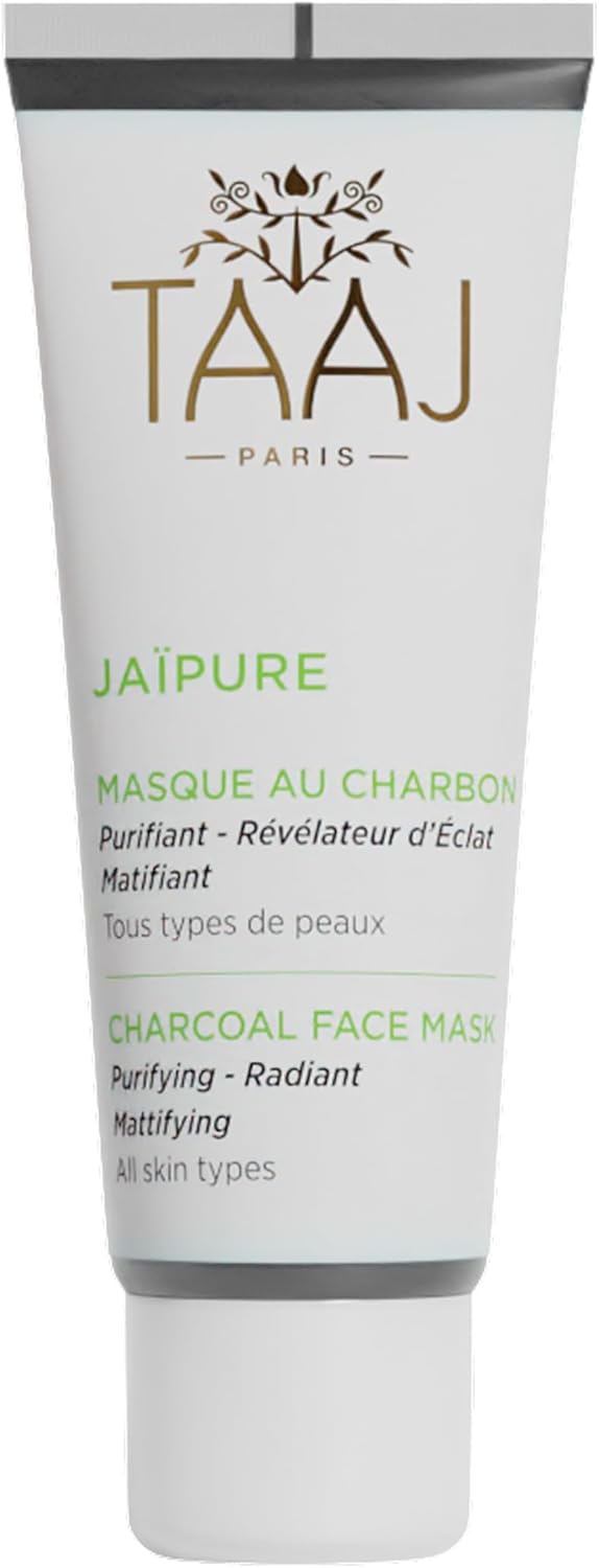 Masque au Charbon Végétal - JAÏPURE - Masque Purifiant & Détoxifiant - Libère la peau de ses impuretés - Resserre les Pores - Affine le Grain de Peau -Peau Nette & Matifiée - Vegan - 75 ml