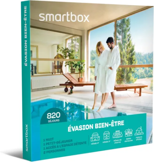 évasion bien-être - Coffret Cadeau Séjour Bien-êtreðŸ’† - 1 nuit avec petit-déjeuner et accès à l'espace détente pour 2 personnes