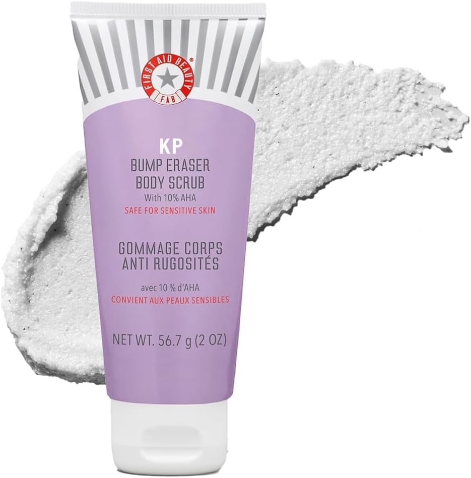 Gommage Corps KP Bump Eraser avec 10% d’AHA, Exfoliant à l’Acide Glycolique et Lactique, Réduit les Bosses de Kératose Pilaire, Convient aux Peaux Sensibles, 56,7 g